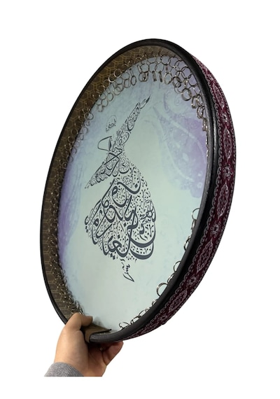 Erbane Bendir - İran Arbani Üst Kalite Mavi Mevlana Desenli 55cm