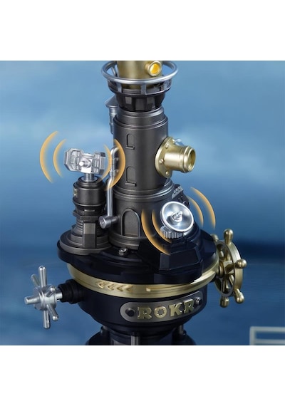 Rokr Cgm01 Navi Lighthouse Dıy Mechanical 3d Puzzle Maket Model Seti 3d Model Kit Detaylı Dekoratif Hobi Seti Hareketli Ve Işıklı