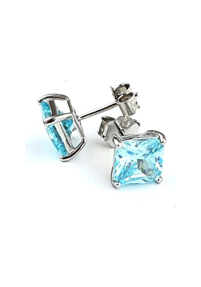 Sky Diamond Blue Aquamarin Taşlı 925ayar Gümüş Üzerine Altın Kaplama Damla Küpe 88770337