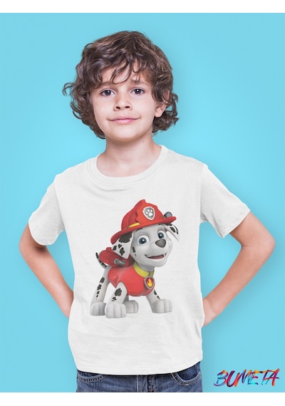 Bumeta Paw Petrol Marsal Karakter Characters Çocuk Tişört T-shirt Beyaz