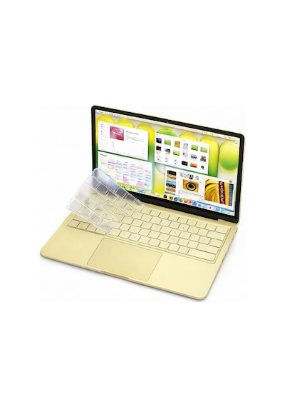 Apple Uyumlu MacBook Neo 13inç A18 Pro A3404 Klavye Koruyucu Şeffaf Silikon Ped Renksiz