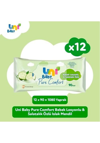 Bebek Losyonlu Ve Salatalık Özlü Islak Mendil 12x90 1080 Yaprak