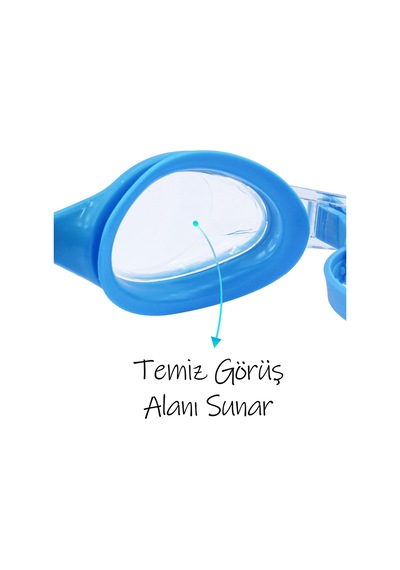 2li Set Boneli Yetişkin Yüzücü Gözlüğü Geniş Açı Su Geçirmez Yüzme Havuz Deniz Gözlük Mavi 1020 Mavi