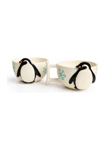 Meggdecor Lonely Penguin Seti Siyah Beyaz