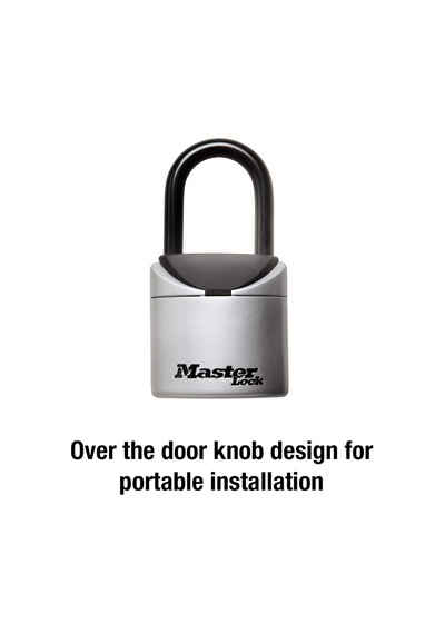 Master Lock Kilit Kutusu, Kendi Kombinasyonunuzu Ayarlayın Taşınabilir Anahtar Kasası, 2-3/4 İnç. Geniş, 5406d, Siyah, Gri