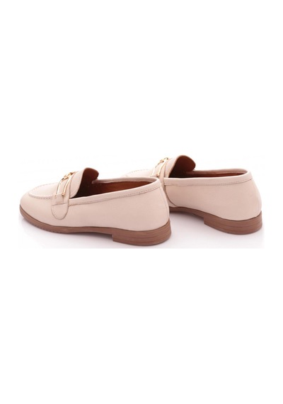 Dgn 08 Kadin Tokali Loafer Ayakkabi Krem
