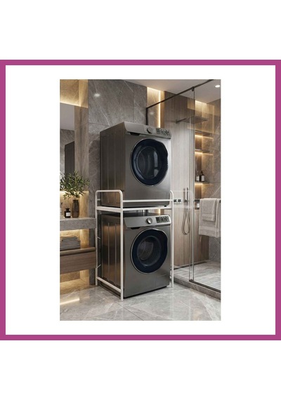 Gees Global Çamaşır Makinesi Rafı Metal Beyaz 66 Cm Gbzs