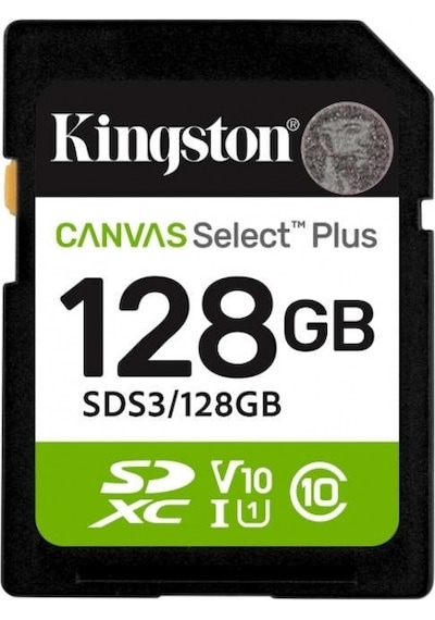 Kingston 128gb Canvas Select Plus Gen3 Sdxc Uhs-ı U1 V10 150mb/s C10 Sds3/128gb