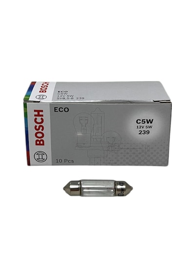Bosch Eco 12v C5w 5w Sv 8.5-8 Halojen Sofit Tavan, Bagaj Ampulü 38 Mm 10 Adet