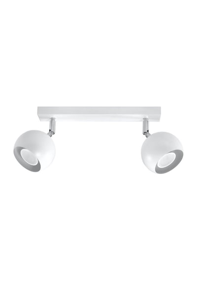 Rsylight Retro Beyaz 180 Derece Hareketli Modern Spor 2 Li Led Spot Avize Beyaz Ampullü Beyaz
