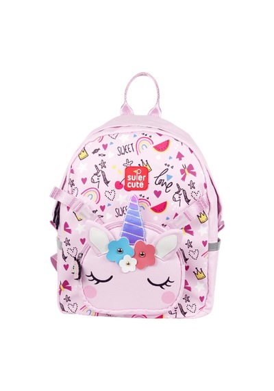 Supercute Two İn One Sırt Çantası - Unicorn - Pembe