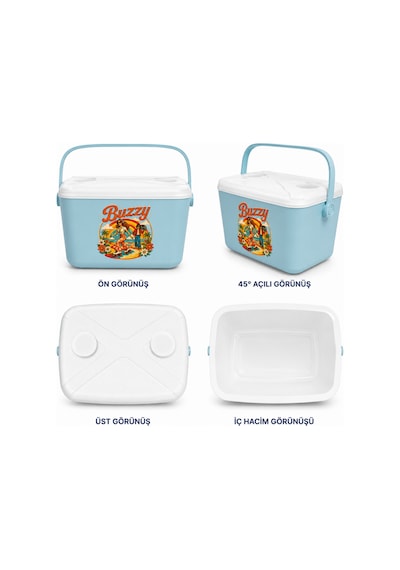 15 Lt Buzzy Retro Buzluk Termos 1177 Cooler Box -385 Açık Mavi