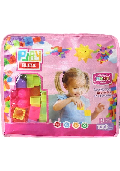 Play Blox 2991 Neon Renkler Mega Blok Seti 133 Parça Pembe Çantalı