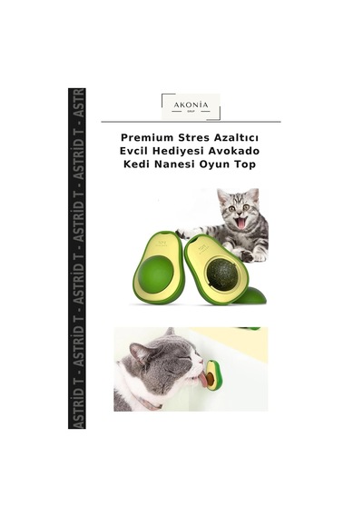 Premium Azaltıcı Evcil Hediyesi Avokado Kedi Nanesi Oyun Top