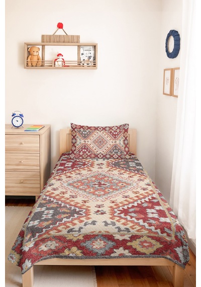 Etnik Kırmızı Desenli Tek Kişilik Dekoratif Pike Takımı - Bohem Geometrik Gri 160x220cm Yatak Örtüsü Kırçıllı Kuşluk Sarmalı Etnik Kırmızı Desenli Tek Kişilik Dekoratif Pike Takımı - Bohem Geometrik Gri 160x220cm Yatak Örtüsü Kırçıllı Kuşluk Sarmalı