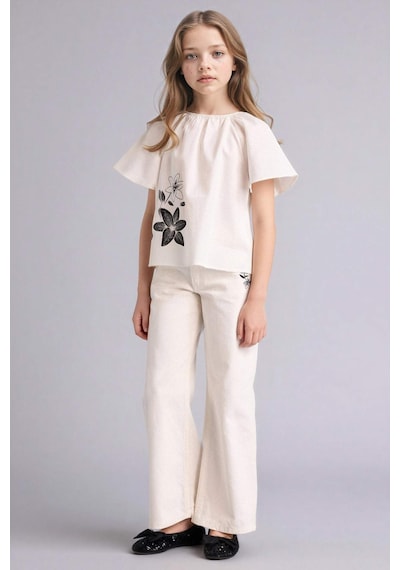 Defacto Twill Bluz Kız Çocuk G7578a826smwt34 Beyaz-wt34