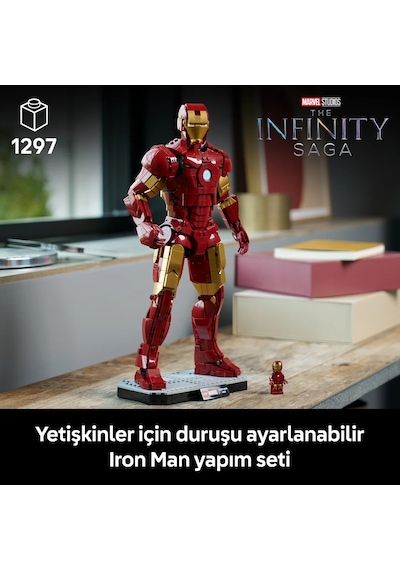 LEGO® ǀ Marvel Iron Man Mark 3 Koleksiyoncu Versiyonu 76344 - Yetişkinler için Minifigür İçeren Model Yapım Seti (1297 Parça)