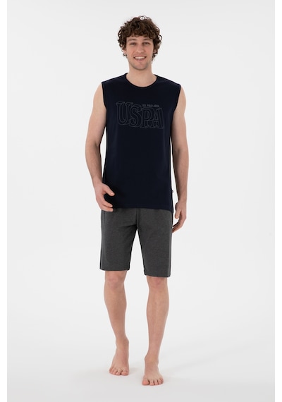 U.S. Polo Assn. Erkek Bisiklet Yaka Lacivert Pijama Takımı 50309807-VR033