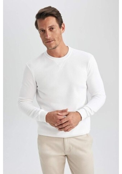 Defacto Regular Fit Bisiklet Yaka Kalın Basic Düz Sweatshirt T3777az23auwt34 BEYAZ Beyaz Defacto Regular Fit Bisiklet Yaka Kalın Basic Düz Sweatshirt T3777az23auwt34 BEYAZ Beyaz