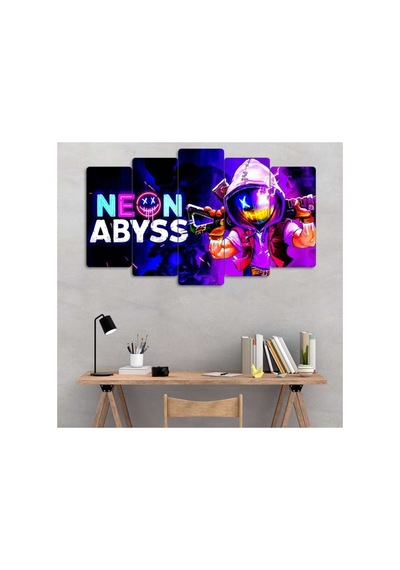 Mavi Neon Abyss 5 Parçalı Tablo Görsel - 702503706 Görsel