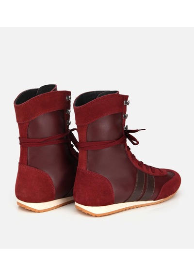 Hotiç Kadın Deri Bordo Sneaker Comfort Düz Bot 01boh315780a784 01boh315780a784 Bordo