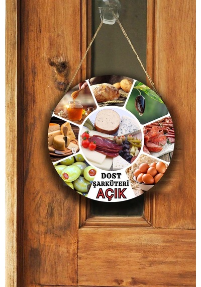 Kişiye Özel Şarküteri Mandıra Açık Kapalı Kapı Süsü, İsme Özel Şarküteri Tabelası Dekoru