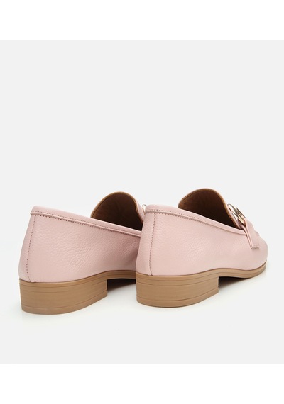 Hotiç Kadın Deri Pembe Tokalı Günlük Loafer