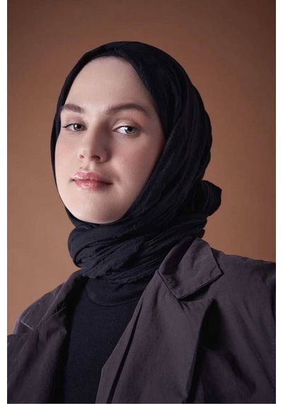 Bambu Şal Tesettür, Pamuklu, Hafif, Rahat, Şık, Yüksek Kalite, Hijab, Shawl, Original, Lux Siyah