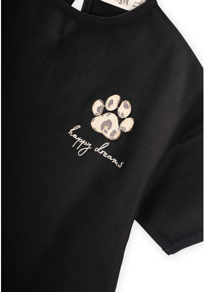 Cigit Desenli Şortlu T-shirt Takım 1-7 Yaş Siyah
