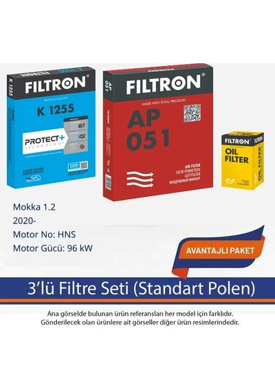 Netpar Opel Mokka 1.2 2020- Filtron 3'lü Filtre Seti -
