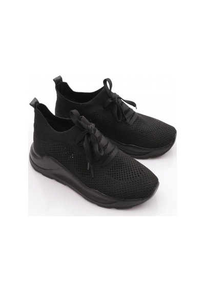 Dgn 745 Kadin Bağcikli Örgülü Sneaker Ayakkabi Siyah