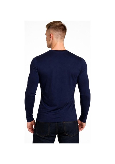 Axxel Erkek Pamuklu Likralı Süprem Uzun Kollu T-shirt-d236 Lacivert