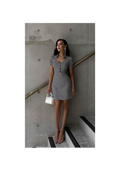 Store Kare Yaka Mini Elbise Kollu Kısa Siyah - 935903594 Siyah