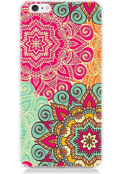 Apple Uyumlu iPhone 6 Plus Silikon Kılıf Tribal Mandala Çiçek