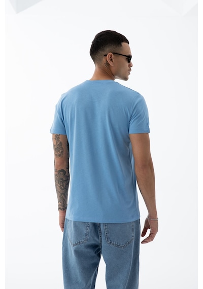 Erkek Pamuklu Kumaş Regular Fit Kesim Bisiklet Yaka T-shirt