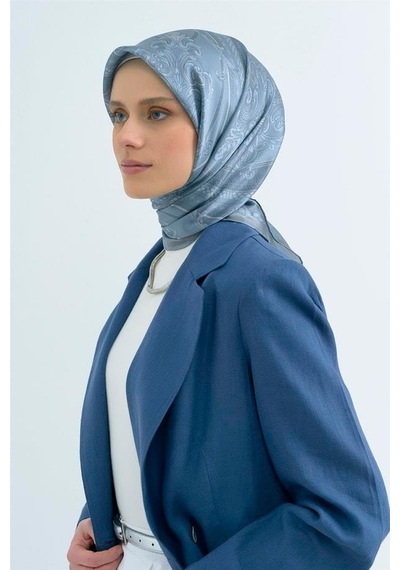 Armine İpek Eşarp 2026 Yaz - 9537-03 Açık Mavi Sura