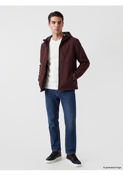 Lcwaıkıkı Classic Bordo Regular Fit Kapüşonlu Erkek Ceket