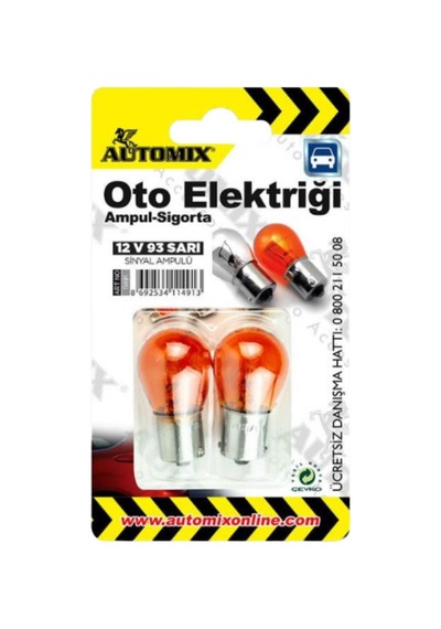 Automix 12 V 93 Sarı Ampul Seti 2 Ad.