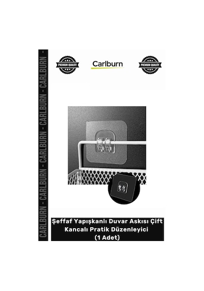 Özel Üretim Mutfak Banyo Şeffaf Yapışkanlı Duvar Askısı Çift Kancalı Pratik Düzenleyici 1 Adet Çok Renkli