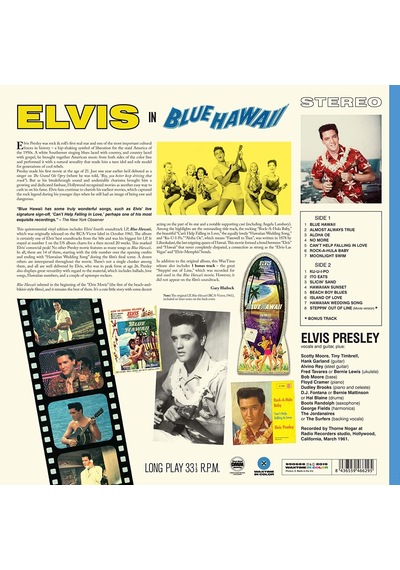 Elvis Presley - Blue Hawaii +1 Bonus Track - Limited Edition In Transparent Blue Vinyl. - Plak