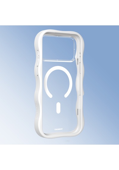Apple Uyumlu iPhone 17 Pro Max  Kılıf M-safe Şarj Özellikli Youngkit Wave Clear Serisi Kapak Beyaz Beyaz