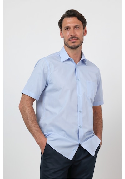 İmza Açık Mavi Sert Yaka Kısa Kol Cepli Comfort Fit Pamuklu Gömlek 1004260258 İmza Açık Mavi Sert Yaka Kısa Kol Cepli Comfort Fit Pamuklu Gömlek 1004260258