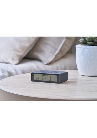 Lexon Flip Mini Şarj Edilebilir Alarm Saat Koyu Gri