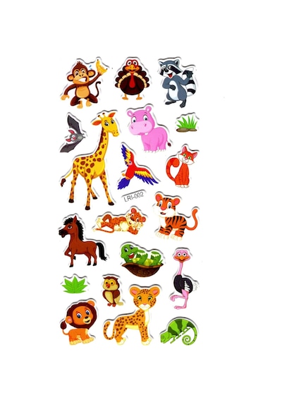 Sticker Kabartmalı Stiker Defter Planlayıcı Etiket Lrı002 -17x9 Cm- Komik Hayvanlar