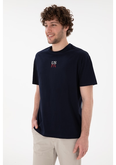 U.S. Polo Assn. Erkek Comfort Fit Bisiklet Yaka Lacivert Tişört 50306450-VR033