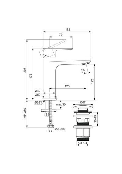 Ideal Standard Cerafine Lavabo Bataryası, Mat Pembe Bd131ro Pembe