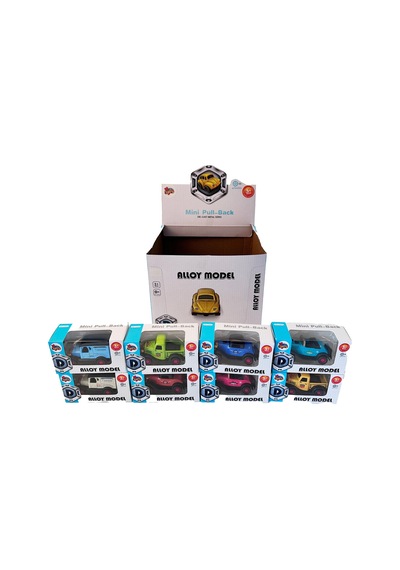 Mtoys Çek Bırak Döküm Araba 2929-10771 - 8 Adet Tarı Çok Renkli