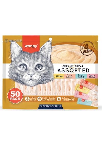 Karışık 4 Lezzetli Krema Kedi Ödülü 50 14 Gr Mix Ödül Kaşığı Hediyeli