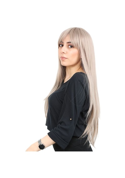 Fiber Sentetik Uzun Düz Kahküllü Peruk / Küllü Bebek Sarı - Mıex-713695 Renkli