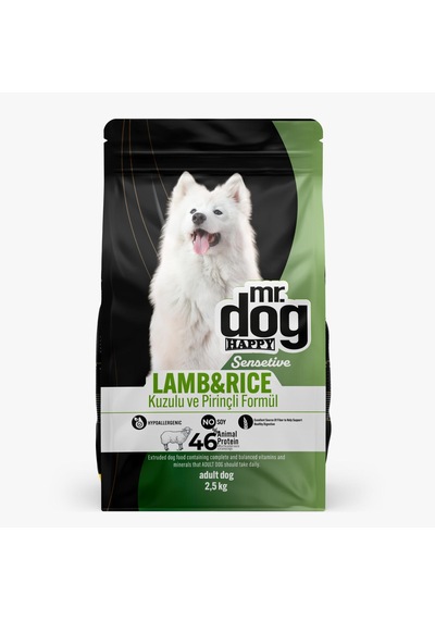 Mr. Dog Happy Kuzu Etli Ve Pirinçli Yetişkin Köpek Maması 2500 G